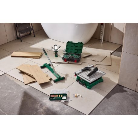 Scheppach | ParkSide PFS 800 A1 WET elektromos 800W csempevágó gép, 180 mm gyémánt vágókorongos asztali csempevágógép, nedves vágásokhoz