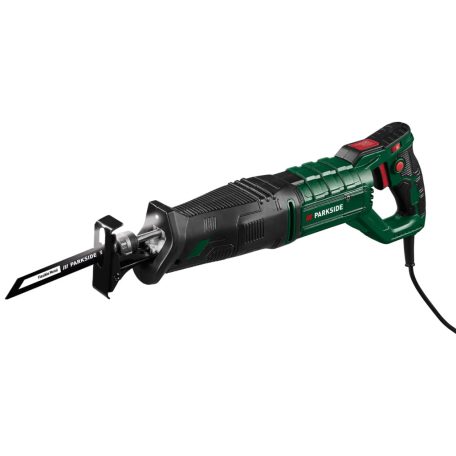 ParkSide PFS 850 C3 850W elektromos, vezetékes kardfűrész, orrfűrész, szablyafűrész 2 fűrészlappal (fémhez és fához)