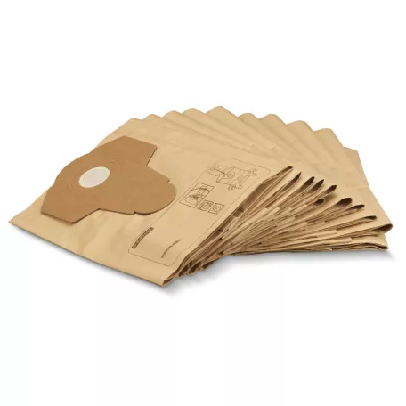 ParkSide PFT 20 XL gyári 20 darabos papír porzsák PNTS 1300 / PWD 20 / PWD 12 száraz-nedves 12 / 20 literes porszívóhoz