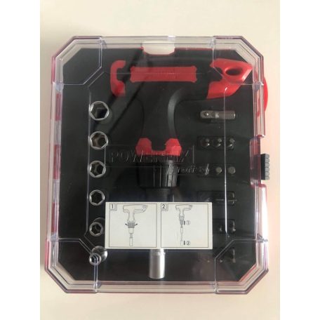 PowerFix Profi+ 23 részes Racsnis dugókulcs és bit készlet T-markolattal, tároló dobozban (320227)
