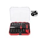 PowerFix Profi+ 23 részes Racsnis dugókulcs és bit készlet T-markolattal, tároló dobozban (320227)