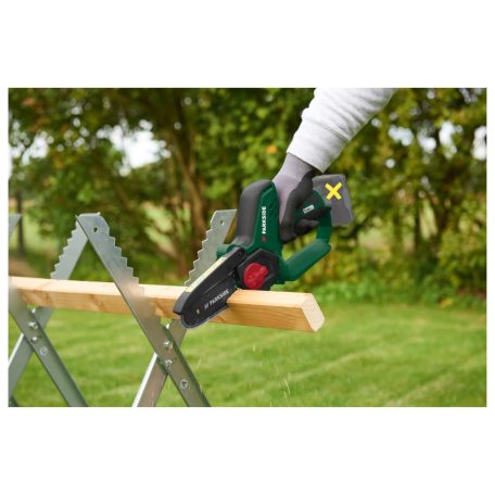 ParkSide PGHSA 12 C3 SOLO 12.5 cm 12V X12V akkus kézi fűrész, akkumulátoros mini láncfűrész, bokor- és cserjevágó, akku és töltő nélkül