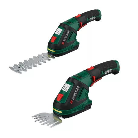 ParkSide PGSA 4 B3 / D5 ISIO SET 4V 2000 mAh akkus kézi sövényvágó és fűnyíró olló (80 mm fűnyíró kés és 120 mm bokorvágó)