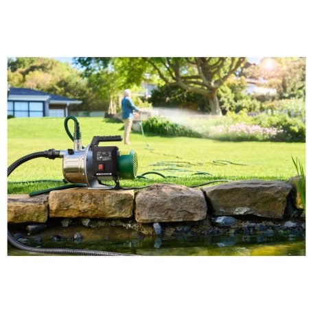 ParkSide PGPS 1100 B2 önfelszívós 1100W kerti Jet öntöző szivattyú 4 m tömlővel, szűrőkosárral és visszafolyásgátlóval