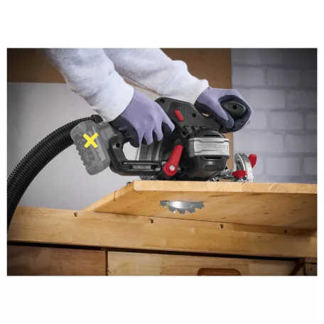 BONTOTT, ÉRTÉKCSÖKKENT ParkSide Performance PHKSAP 12 A1 SOLO X12V Brushless prémium akkus kézi körfűrész 140 mm fűrészlappal, akku és töltő nélkül, kofferben, kefementes motorral, SÉRÜLT KOFFERBEN