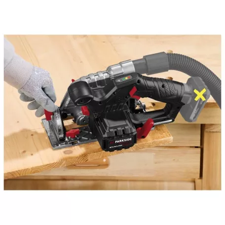 ParkSide Performance PHKSAP 12 B2 SOLO X12V Brushless prémium akkus kézi körfűrész 140 mm fűrészlappal, akku és töltő nélkül, kofferben, kefementes motorral
