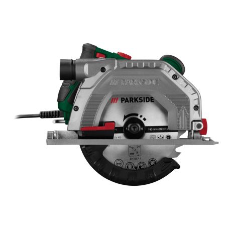 ParkSide PHKS 1350 E4 vezetékes, 1350W elektromos kézi körfűrész 2 db 190 mm fűrészlappal (24 és 48 fog)