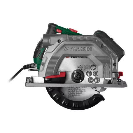 ParkSide PHKS 1350 D3 vezetékes, 1350W elektromos kézi körfűrész 2 db 190 mm fűrészlappal (24 és 48 fog), lézer vezetővel