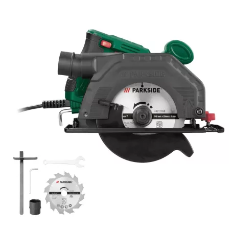 ParkSide PHKS 750 A1 vezetékes, 750W elektromos kézi körfűrész 1 db 140 mm fűrészlappal (12 fog), 45 mm vágásmélységgel, párhuzamütközővel