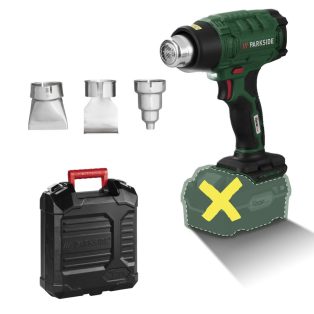   ParkSide PHLGA 20-Li C2 / D3 SOLO X20 akkus, akkumulátoros hőlégfúvó 4 tartozékkal, kofferben, akku és töltő nélkül