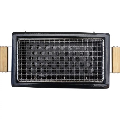 Perfect Home 16704 Hibachi Grill, prémium kerámia hordozható japán grill 39 x 22 cm sütőfelülettel, kültéri faszenes sütögetéshez 