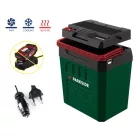 ParkSide PKB 20-Li A2 SOLO 12V DC / 20V DC / 230V AC autós + hálózati + akkus, X20V Team akkumulátoros 24L ECO hűtő-fűtő elektromos hűtőtáska, akku és töltő nélkül