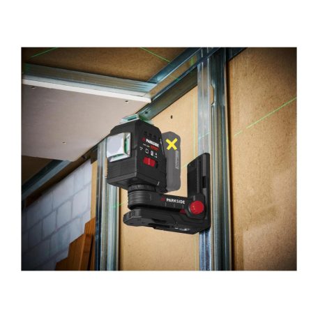 ParkSide Performance PKLLP 3360 A1 SOLO 3 x 360° Crossline Laser, cserélhető X20V 20V akkus, keresztvonalas lézer szintező fali konzollal, kofferben, akku és töltő nélkül