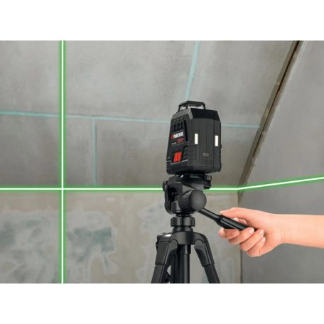 ParkSide Performance PKLLP 360 B3 360°-os Crossline Laser, akkus, rotációs keresztvonalas lézer szintező, zöld lézerfénnyel és alu tripod állvánnyal 