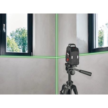 ParkSide Performance PKLLP 360 B3 360°-os Crossline Laser, akkus, rotációs keresztvonalas lézer szintező, zöld lézerfénnyel és alu tripod állvánnyal 