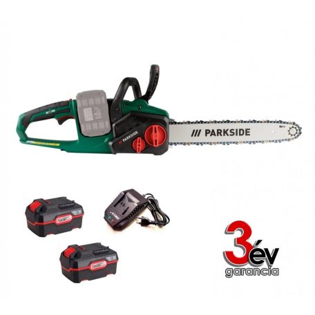 ParkSide PKSA 40-Li B2 ECO 38 cm 40V akkus, akkumulátoros láncfűrész 2 x 20V 4Ah akkuval és szimpla töltővel