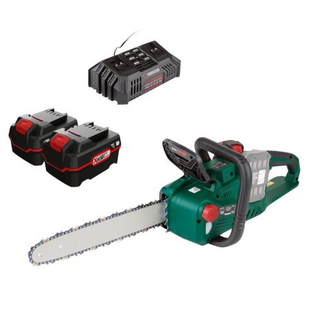 ParkSide PKSA 40-Li B2 XL 38 cm 40V akkus, akkumulátoros láncfűrész 2 x 20V 4Ah akkuval és PDSLG 20 dupla gyorstöltővel