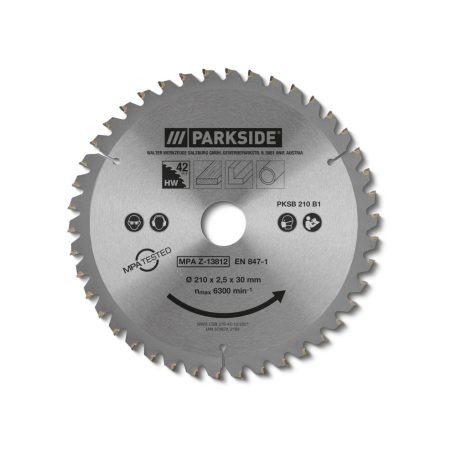 ParkSide PKSB 210 SZETT (PSH 3 A1) 210 mm  3 darabos 40 / 60 / 80 fogas fűrészlap készlet, körfűrészlap szett PKS 1500 C4  / PZKS 2000 B2 / C3 bütüző- és gérvágó fűrészhez