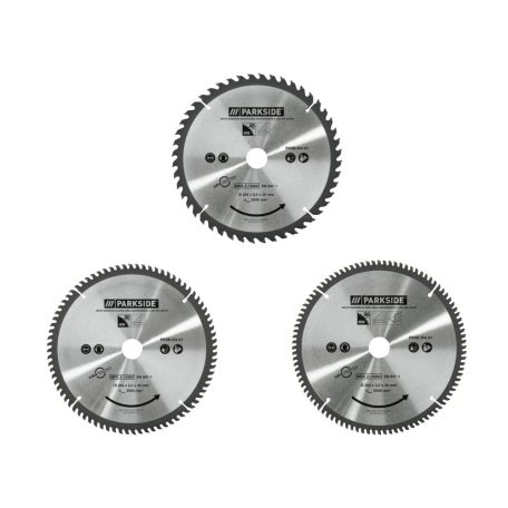 ParkSide PKSB 254 A1 univerzális 254 mm 48 / 80 / 96 fogú fűrészlap körfűrészekhez fa / alumínium vágásához (PTKS 2000 H5 / PTKS 2200 A1 kiegészítő)