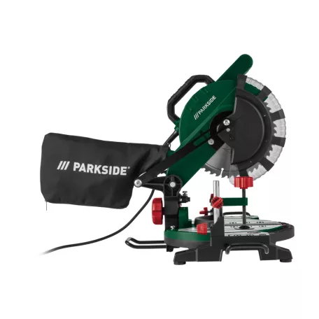 ParkSide PKS 1500 C4 1500W 210mm bütüző és gérvágó fűrész, fejező- és csapfűrész lézeres vezetővel és porelszívó adapterrel