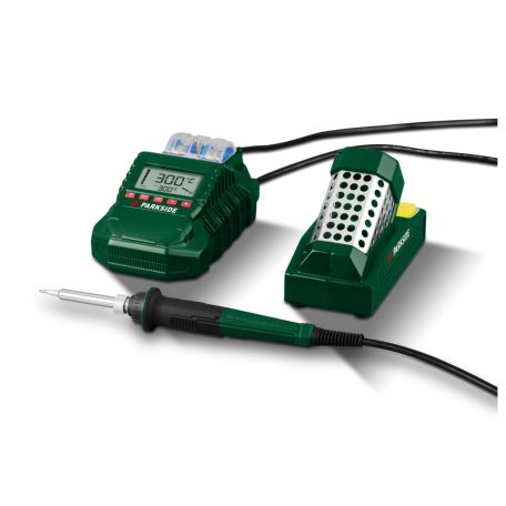 ParkSide PLSD 60 C3 digitális forrasztópáka állomás, 60W forrasztóállomás LCD kijelzővel 200-480 °C (ParkSide PLSD 48 B2 utódja)