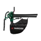 ParkSide PELSB 3000 A1 elektromos (vezetékes) 3000W szabályozható fordulatú lombszívó / lombfúvó / 1:16 mulcsoló 55 literes gyűjtőzsákkal (ParkSide PLS 3000 A1 utódja)