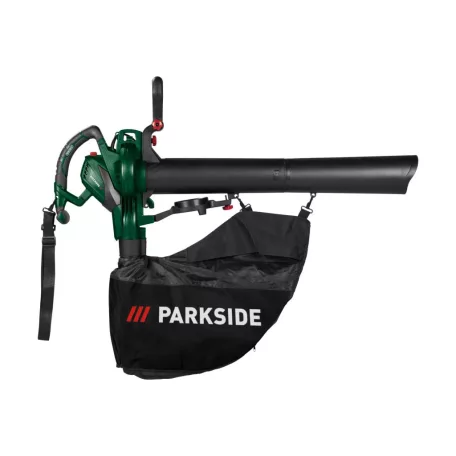 ParkSide PELSB 3000 A1 elektromos (vezetékes) 3000W szabályozható fordulatú lombszívó / lombfúvó / 1:16 mulcsoló 55 literes gyűjtőzsákkal (ParkSide PLS 3000 A1 utódja)