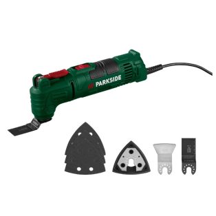   ParkSide PMFW 250 A1 elektromos 250W multifunkciós szerszámgép, 3 az 1-ben multiszerszám merülő fűrészlappal, kaparókéssel, deltacsiszolóval