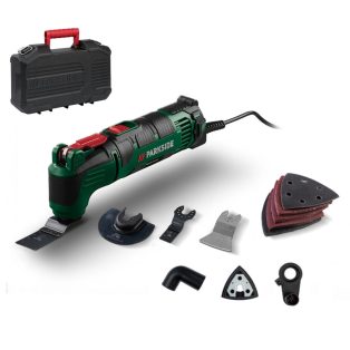   ParkSide PMFW 310 H5 elektromos 310W multifunkciós szerszámgép, 5 az 1-ben multiszerszám kofferben, tartozékokkal (PMFW 310 D2 utódja)
