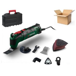   BCS ParkSide PMFW 310 H5 elektromos 310W multifunkciós szerszámgép, 5 az 1-ben multiszerszám kofferben, tartozékokkal (új gép használt tartozékokkal)