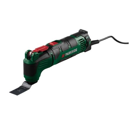 BCS ParkSide PMFW 310 H5 elektromos 310W multifunkciós szerszámgép, 5 az 1-ben multiszerszám kofferben, tartozékokkal (új gép használt tartozékokkal)