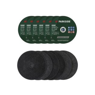   ParkSide 12 darabos 180 mm vágókorong készlet PMTS 180 A1 / B2 fémdarabolóhoz nemesacél, acél, színesfém, öntvény és vasprofilok vágásához