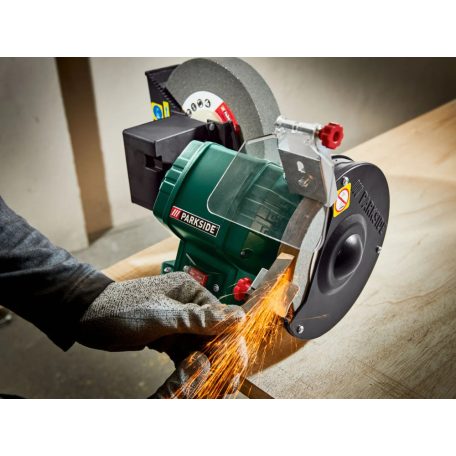 ParkSide PNTS 250 C2 nedves és száraz elektromos csiszoló, duplacsiszoló, kettős köszörű, csiszológép 250W (Wet & Dry Bench Grinder)