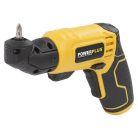 PowerPlus POWX00408 mini 3.6V 1500 mAh 5.5 Nm akkus multifunkciós csavarozó cserélhető fejekkel (excenter-, sarok-, vágófej) + 16 bittel, kofferben