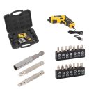 PowerPlus POWX00408 mini 3.6V 1500 mAh 5.5 Nm akkus multifunkciós csavarozó cserélhető fejekkel (excenter-, sarok-, vágófej) + 16 bittel, kofferben