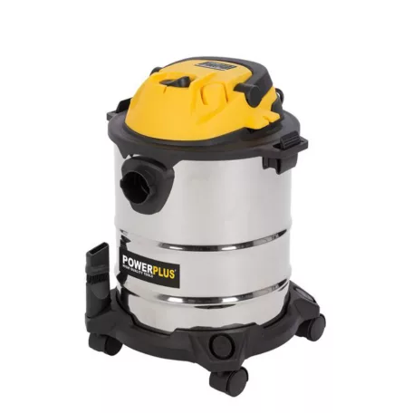 PowerPlus POWX322 inox 15 literes 1000W nemesacél száraz - nedves porzsák nélküli porszívó (porzsákkal is használható)
