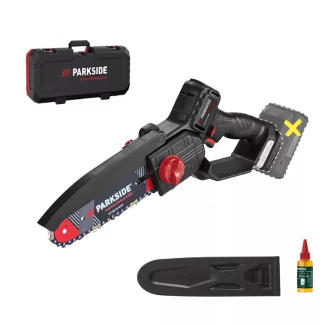 ParkSide Performance PPAGHS 20-Li A1 SOLO 24 cm 20V X20V prémium akkus cserjevágó, kézi fűrész, mini láncfűrész, automata láncolajozással, akku és töltő nélkül