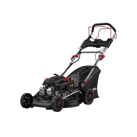 ParkSide Performance PPBRM 46 A1 négyütemű 150 cm3 önjáró, önindítós 3.5 LE benzinmotoros fűnyíró 46 cm vágásszélességgel, 2.6 kW 3.5 PS benzines fűnyírógép berántóval és 20V akkus indítómotorral