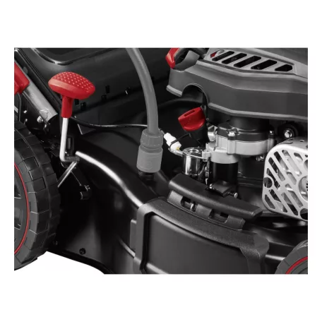 ParkSide Performance PPBRM 46 B2 négyütemű 144 cm3 önjáró, önindítós 3.4 LE (2.5 kW) benzinmotoros fűnyíró 46 cm vágásszélességgel, benzines fűnyírógép berántóval és 20V akkus indítómotorral (495966)