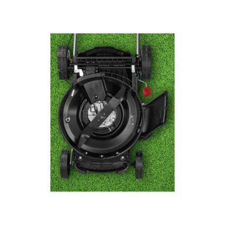 ParkSide Performance PPBRM 46 A1 négyütemű 150 cm3 önjáró, önindítós 3.5 LE benzinmotoros fűnyíró 46 cm vágásszélességgel, 2.6 kW 3.5 PS benzines fűnyírógép berántóval és 20V akkus indítómotorral