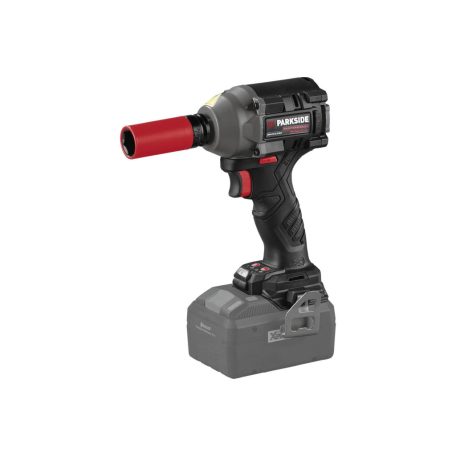 ParkSide Performance PPDSSA 20-Li A1 Prémium Brushless 20V X20V 120 / 400 Nm akkus ütvecsavarozó, akkumulátoros kerékkulcs kofferben, 3 db CR-MO dugókulccsal, akku és töltő NÉLKÜL