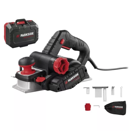 ParkSide Performance PPEH 950 A1 prémium elektromos gyalu, 950W 82 mm vezetékes barkács gyalugép kofferben