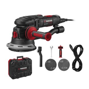   ParkSide Performance PPEXS 750 B2 prémium 750W 125 mm excenter csiszoló, szabályozhatü fordulatszámú csiszológép levehető tápkábellel, kofferben
