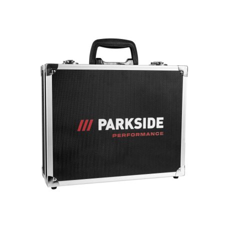 ParkSide Performance PPFBSA 12 A1 12V 2Ah cserélhető Li-ion akkus panelfúró,  72 részes multicsiszoló készlet alu kofferben, akkuval és töltővel