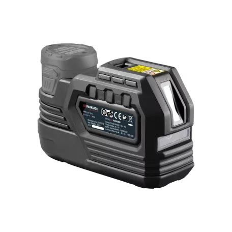 ParkSide Performance PPKLLA 12 A1 SOLO Crossline Laser 12V cserélhető akkus 25 m keresztvonalas lézer szintező, zöld lézerfénnyel, akku és töltő nélkül