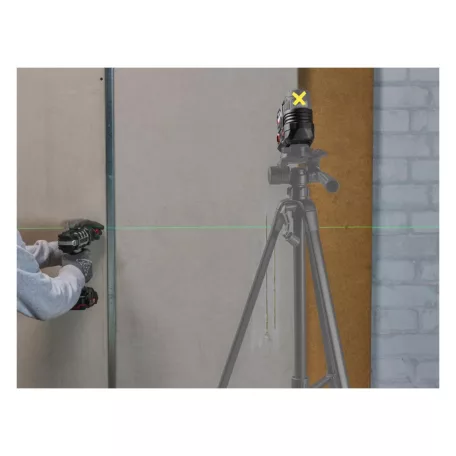 ParkSide Performance PPKLLA 12 A1 SOLO Crossline Laser 12V cserélhető akkus 25 m keresztvonalas lézer szintező, zöld lézerfénnyel, akku és töltő nélkül