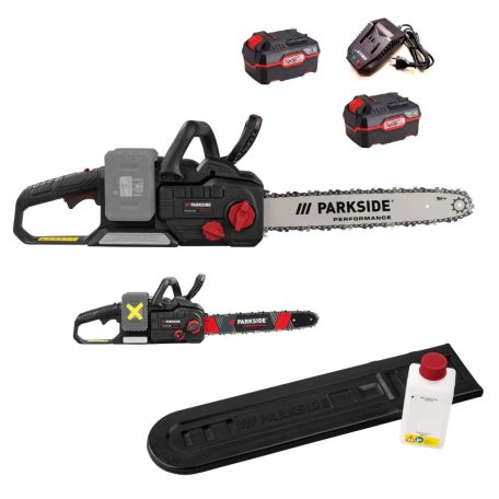 ParkSide Performance PPKSA 40-Li A1 / B2 ECO 2 x 20V 4Ah 38 cm 40V dupla akkus fűrész, akkumulátoros láncfűrész akkuval és szimpla töltővel