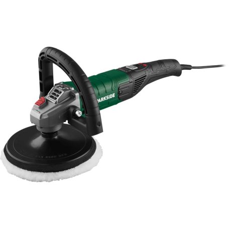 ParkSide PPM 1200 A2 elektromos vezetékes plírozógép, 1200W 180 mm autó polírozó gép digitálisan szabályozható sebességgel 800 - 3500 RPM 