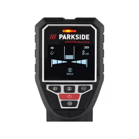 ParkSide Performance PPOG 120 A1 Prémium digitális multifunkciós detektor fém, fa és áram alatt álló vezetékek helyének meghatározásához falakban, mennyezeten és a padlón