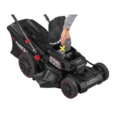 HIBÁS, használt ParkSide Performance PPRMA 40-Li A1 SOLO X20V 2 vagy 4 akkus fűnyíró 40V 47cm akkumulátoros fűnyírógép kefementes (brushless) motorral, akku és töltő nélkül